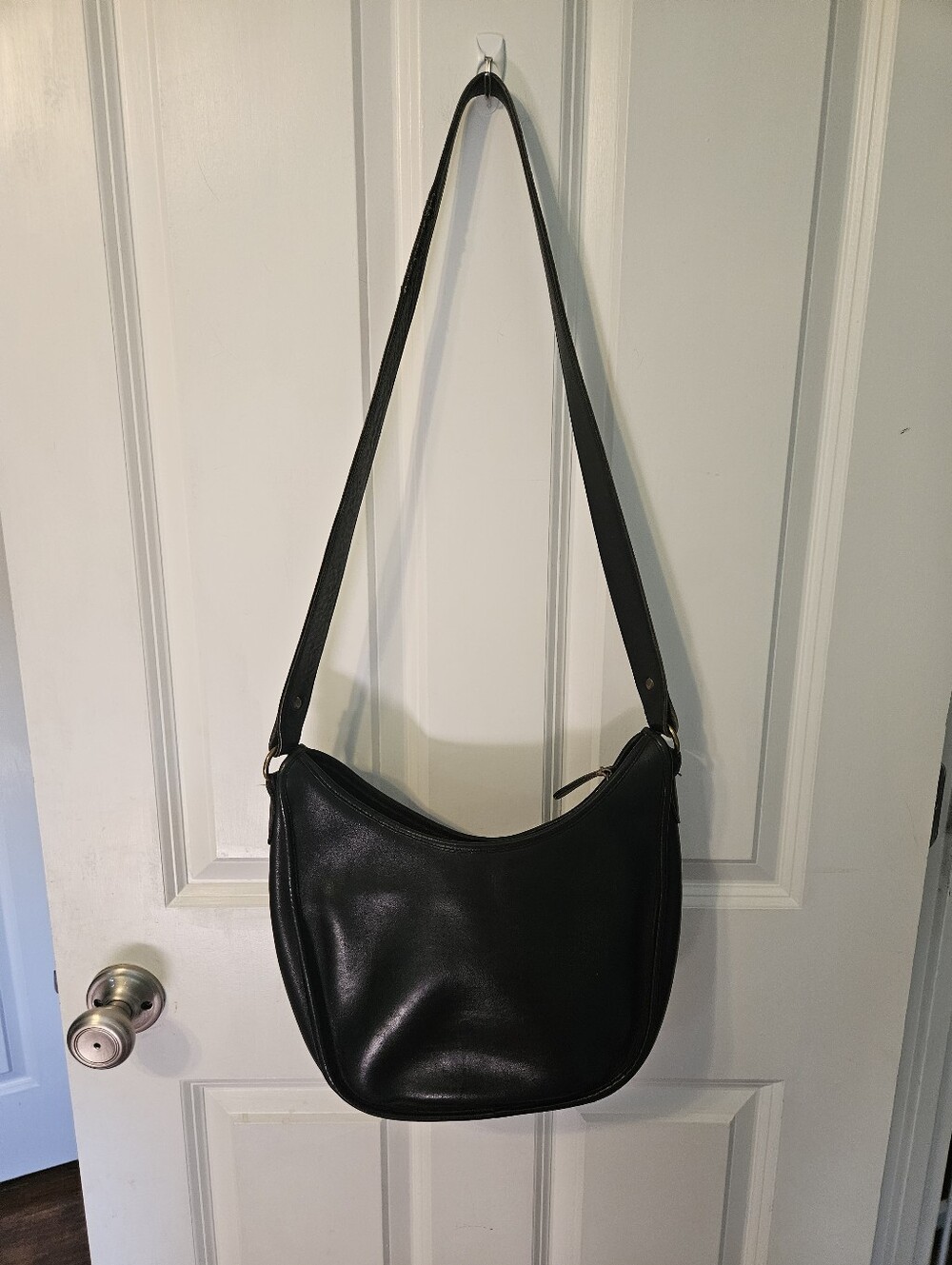 Coach Vintage Leather Black Saddle Bag